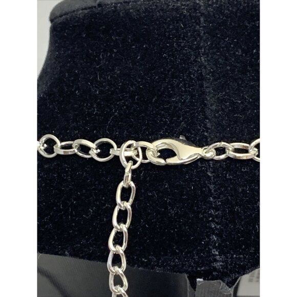 Vintage Silver Tone & Yellow Stone Statement Collar Necklace (1918) - Picture 7 of 7